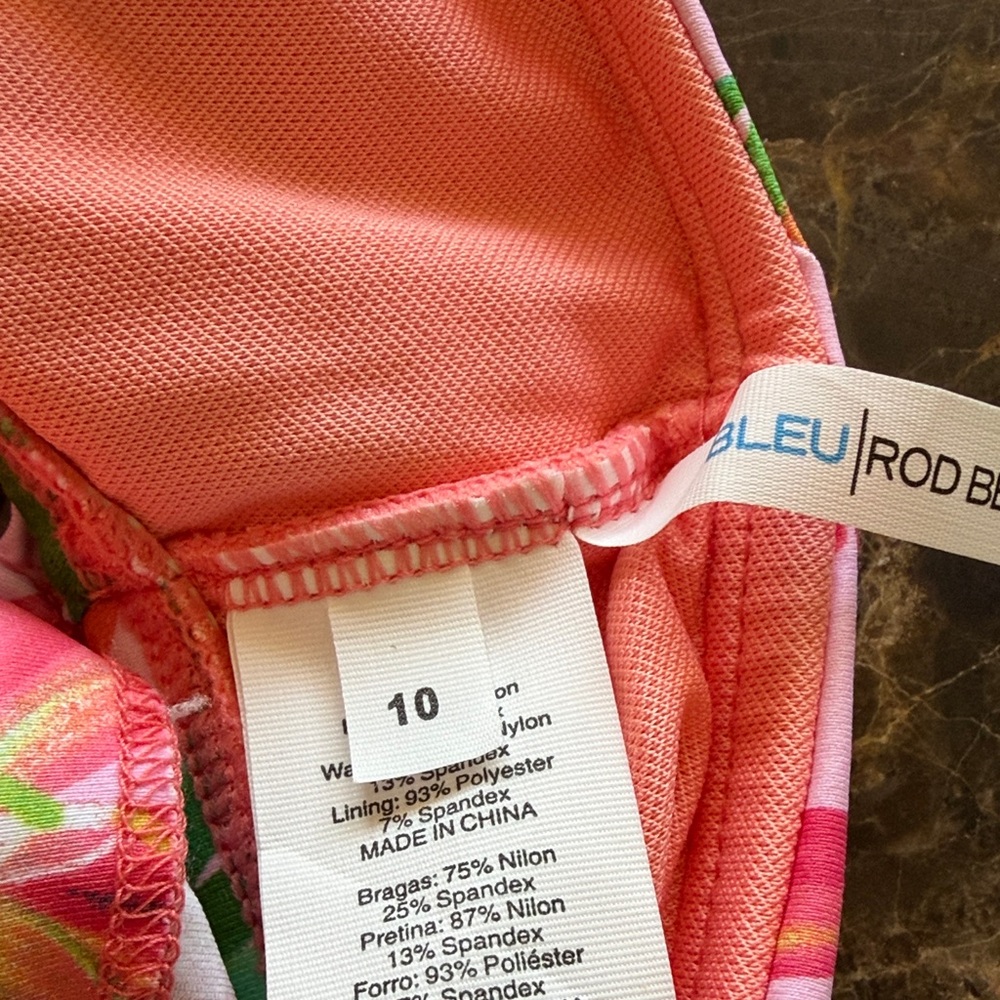Bleu Rod Beattie Pink Tropical Leaf Swim Bottoms - Picture 6 of 7